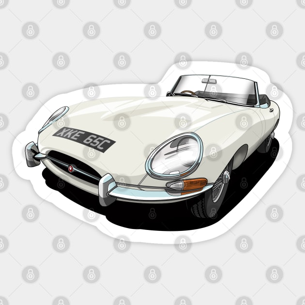 Jaguar e-type roadster Sticker by candcretro